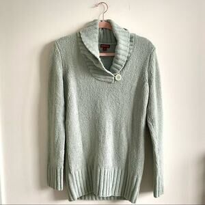 Cozy Mint Green Cowlneck Microfleece Sweater